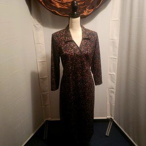 Connected Apparel, size 12, multicolored, wrap dress.